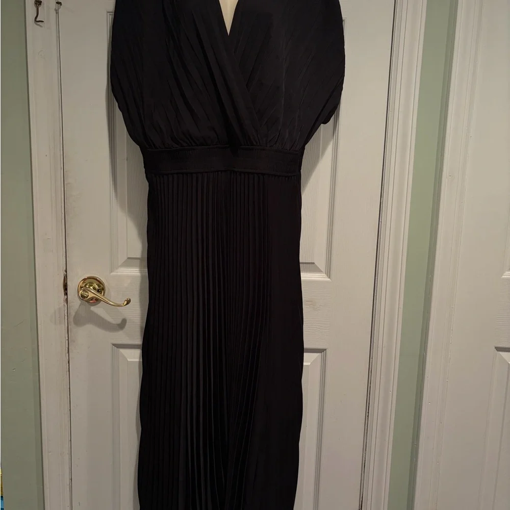 City‎ Chic Elia Black Pleated Midi Dress US 16 NWT Elegant Cocktail Party Dress